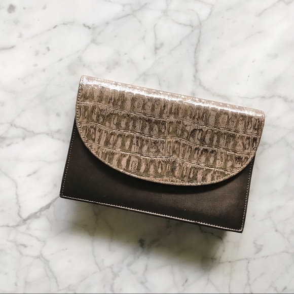 Vintage Bronze Convertible Clutch Chain Purse - Picture 7 of 7